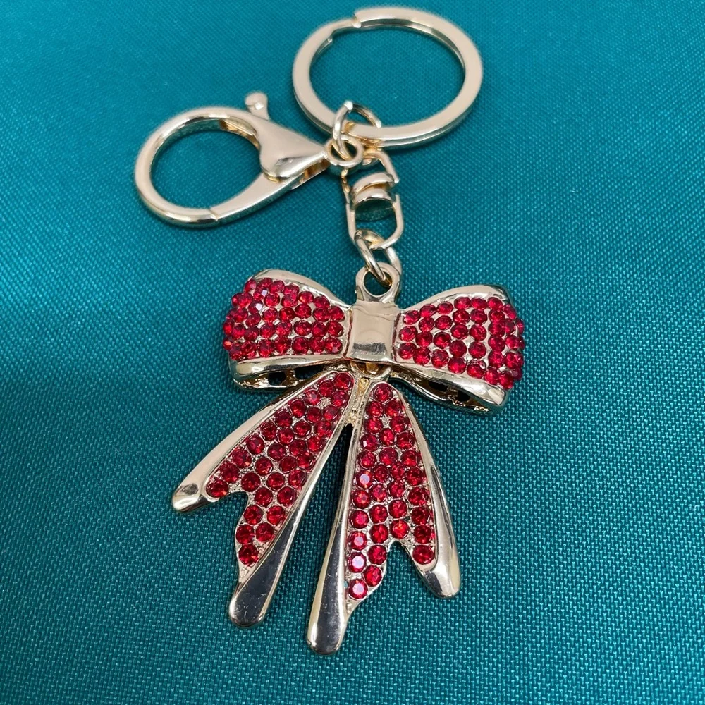 Beautiful Red Bow Bag Charm/Key Chain